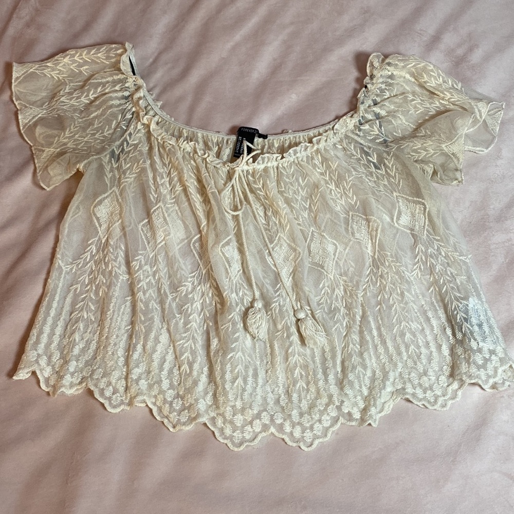 Sheer forever21 crop top
